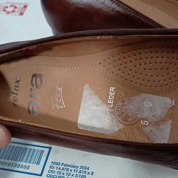 ARA FLEX RELAX Elegant Brown Leather Women's Shoes SIZE 39/8.5 - Picture 6 of 6